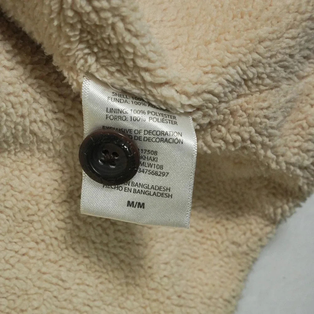 Levis Men's Sherpa Lined Utility Jacket Beige Medium Regular Fit Button‎ Front - Picture 6 of 9